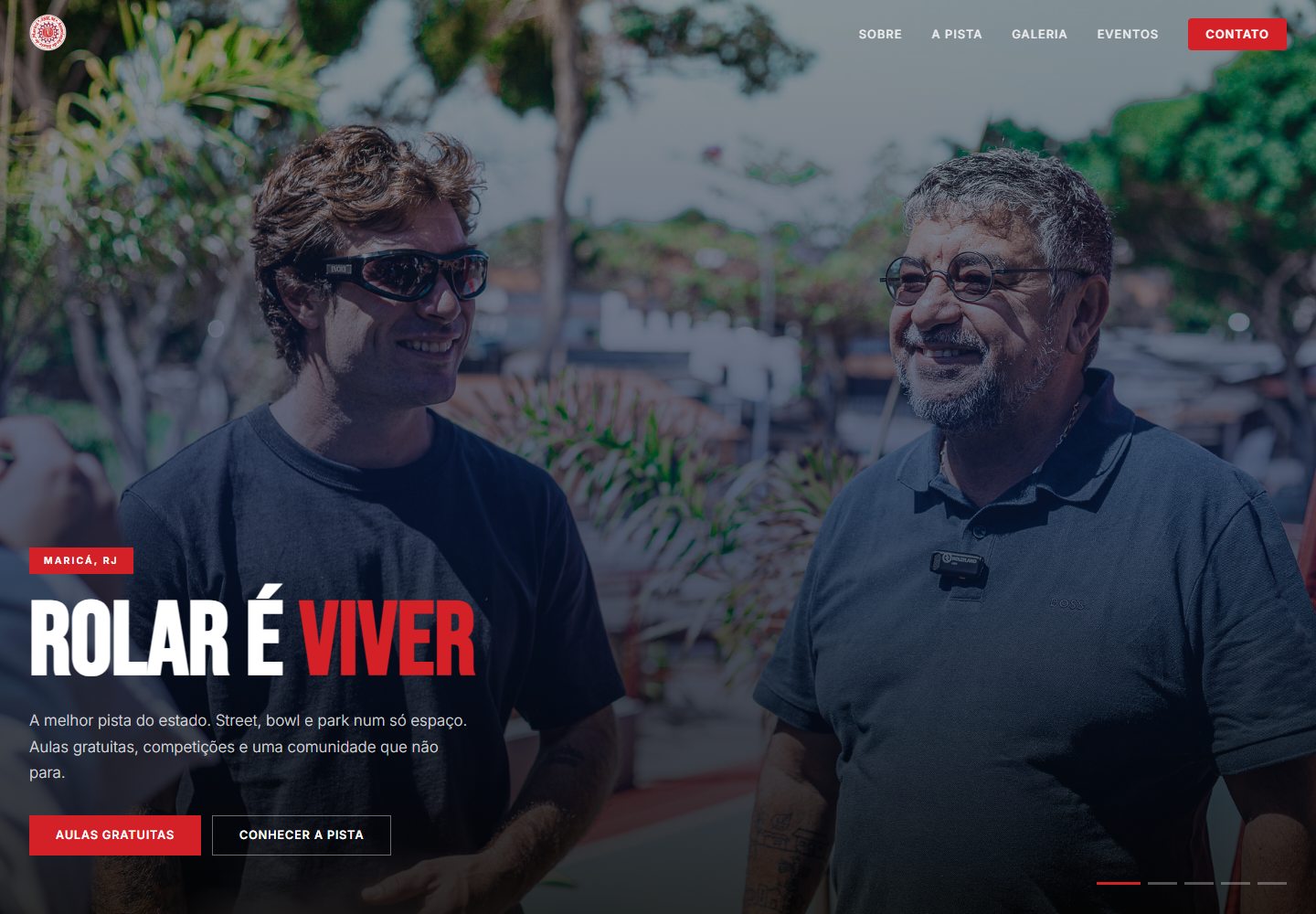 Página inicial do site ASKM — Associação de Skate de Maricá